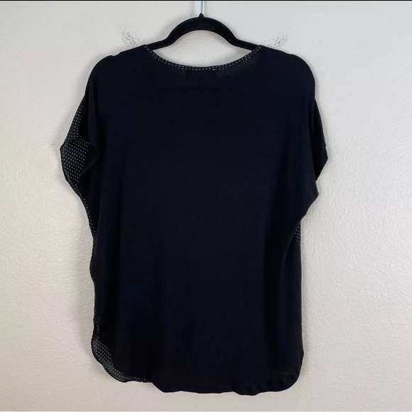 NWT Philosophy black short sleeve top with white polka dots - Picture 4 of 6